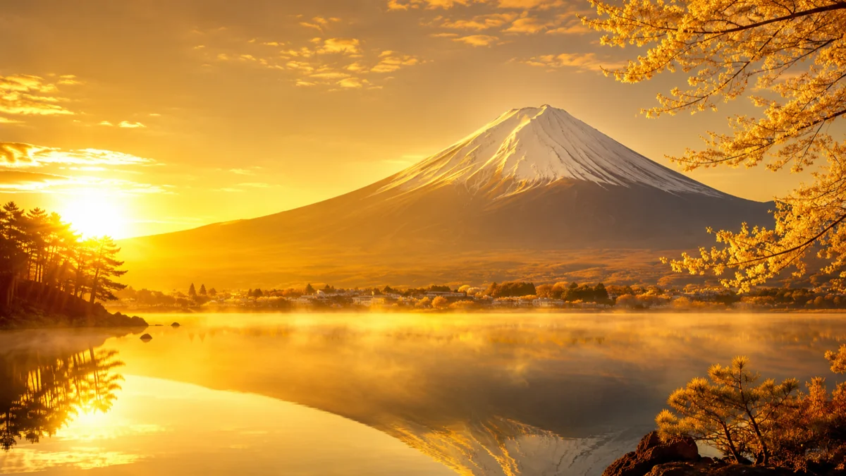 金運の待ち受けにおすすめの朝日と富士山のイメージ